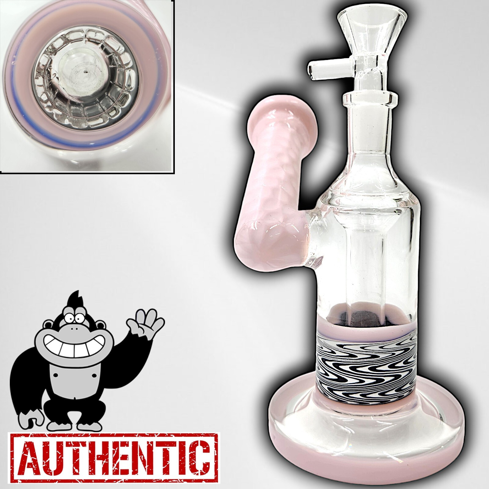 7" Glass Side Car Pink QUALITY Circ PERCOLATOR Dome Beaker Bong Water Pipe