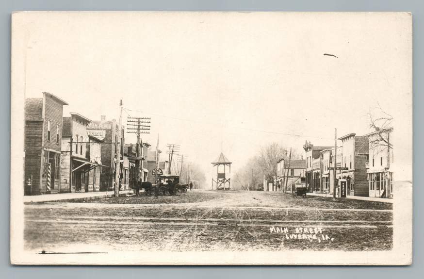 Main Street LUVERNE Iowa RPPC Dirt Road Antique Photo Humboldt Kossuth