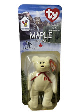 TY Maple The Bear Ronald McDonald House NIP Beanie Baby 1993 tag Canada Flag