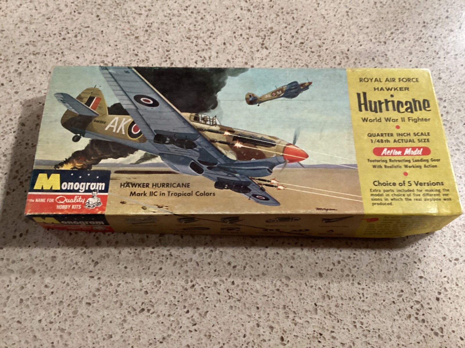 Vintage 1964 Monogram Royal Air Force Hawker Hurricane WWII Model Kit 1 ...