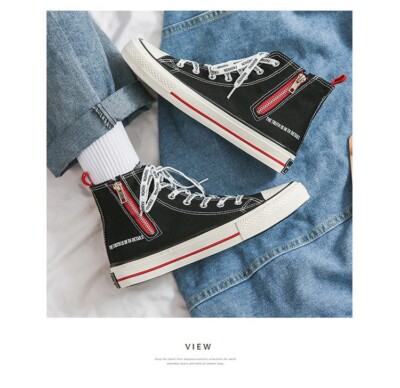 NEW Zipper High Top Fashion Shoes Size 9 US (only) FREE SHIPPING!
