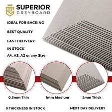 A4, A3 Greyboard 0.6mm 1mm 1.25mm 2mm 3000 Micron Card Thick Mount Board Backing