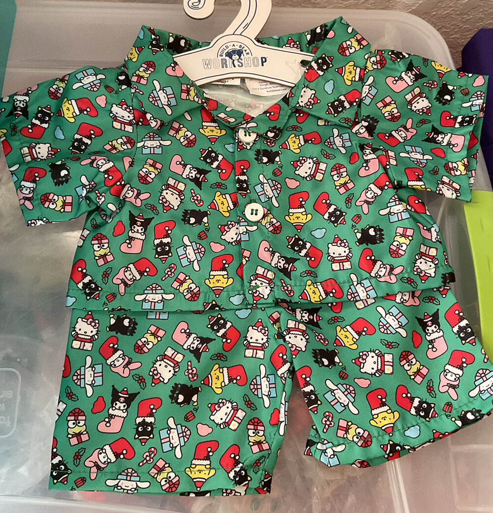 Build A Bear Lot Of 7 Holly Jolly Hello Kitty Tiny Chum Pj Dress Top