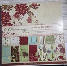 My Mind's Eye "O Christmas Tree" specialty cardstock stack,  54 glitter sheets