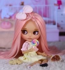 Blythe Doll Pink Hair NEO Matte Face Jointed Body Brown Skin OOAK Jointed Body