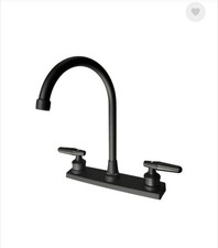 NEW - RV Kitchen Faucet Black 2-Handle High Arch 360 Swivel 8  Body