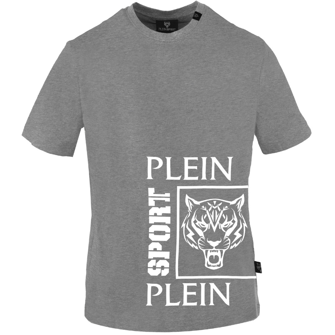 Серая футболка с фирменным логотипом Plein Sport Square