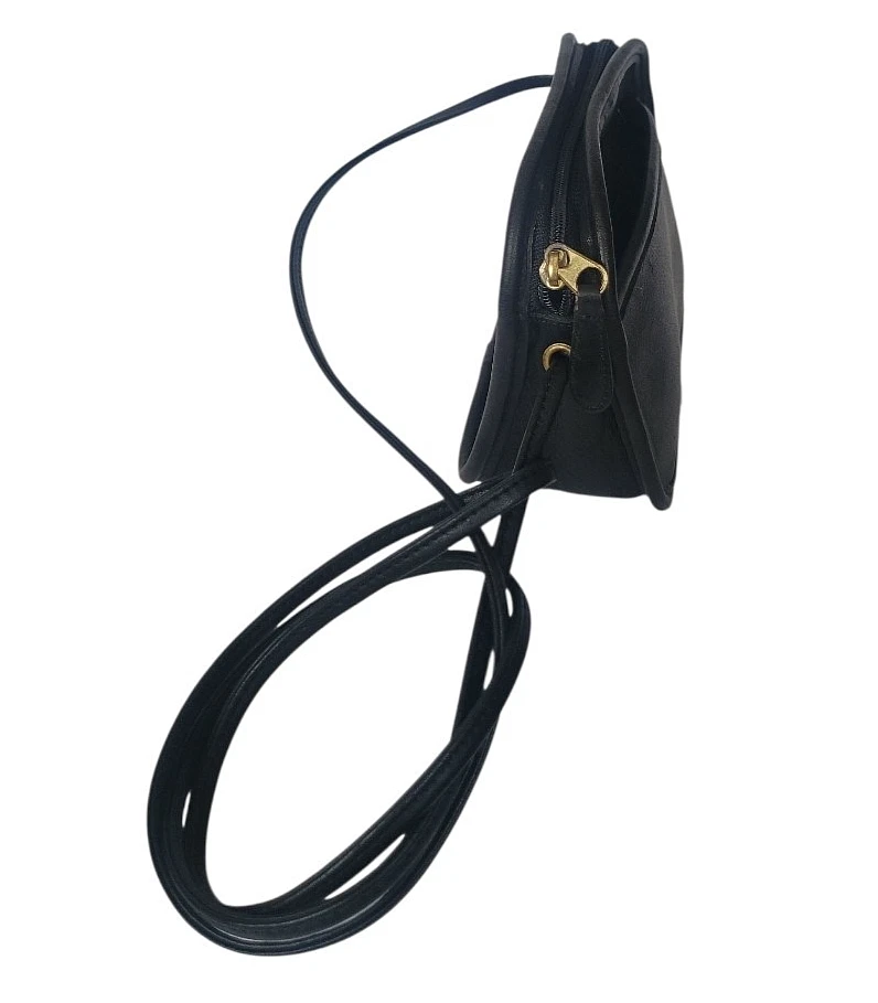 Coach Hadley Vintage Zip Mini Black Leather Crossbody Women Bag USA - Image 4 of 4