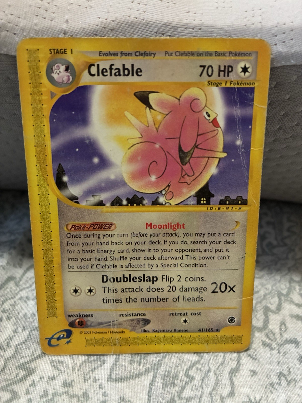 Pokémon Clefable 41/165 Expedition Base Set E-Reader Non-Holo Rare, Heavy Play