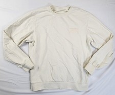 Vtg Republic Records Crewneck Embroidered Sweatshirt Mens Med White Made in USA