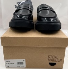STEVE MADDEN P-ZEB MENS SIZE 10 BLACK ZEB PENNY LEATHER DRESS LOAFERS