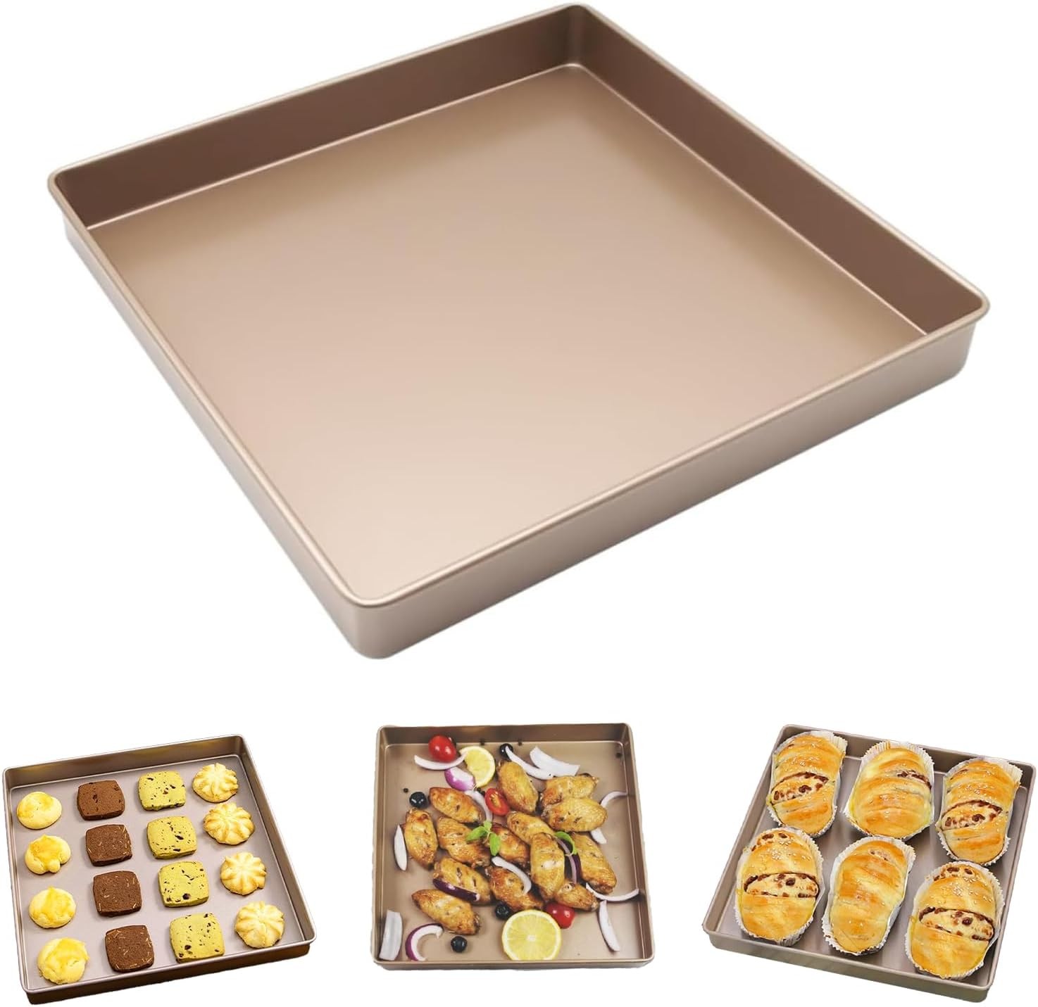11 Inch Square Cake Pan, 2 Inch Deep Baking Pan Nonsti Cookie Sheet