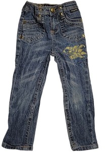 Vintage Baby Phat Jeans Girls 3T Blue Embroidered Rhinestone Straight Leg Denim