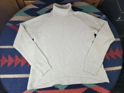 Kuhl Solace Turtleneck Sweater Womens Medium Ivory Ribbed Cowl Neck