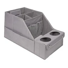  Car Seat Organizer - Backseat Organizer with 11 Storage Compartments Pure Gray