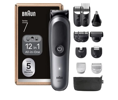 Braun AIO7545 Series 7 All In One Trimmer, 12in1 Styling Kit For Beard, Hair,...