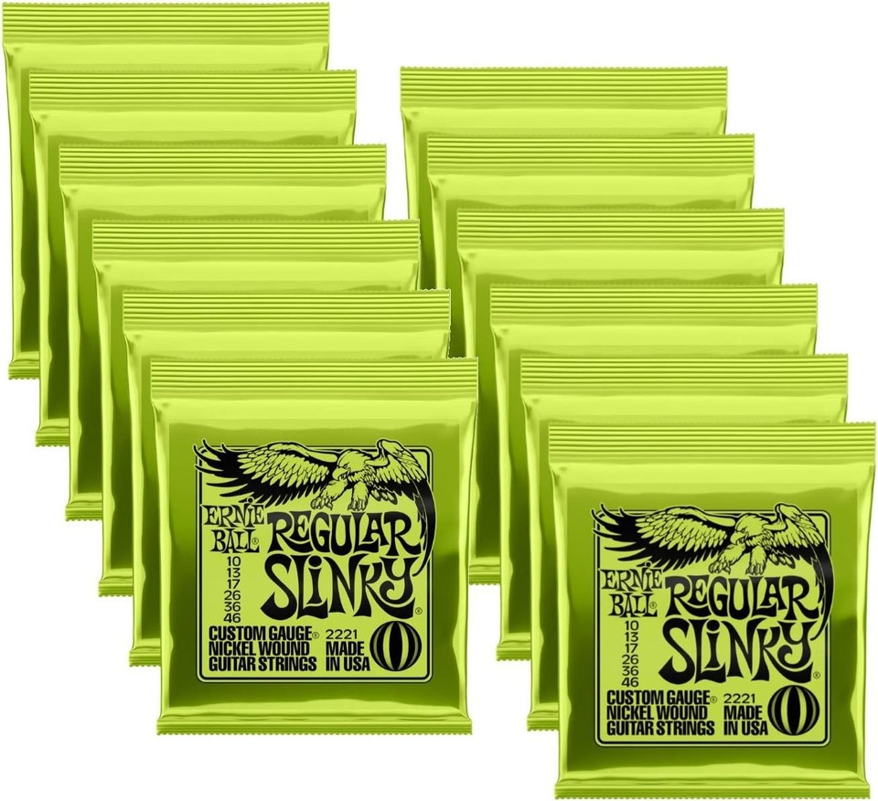 12 Pack Ernie Ball 2221 Nickel Regular Slinky Electric Guitar Strings