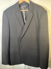 Men  s Black Blazer Sport Coat 46R High Performance Lined Tailored Fit
