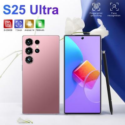 S25 Ultra Android 14 Unlocked 5G Smartphone 8GB+256GB Dual SIM Cell Phones 7.3in