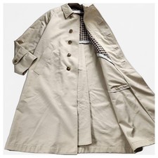 Rare Aquascutum Club Check Maxi Single Collar Coat White Label L F/S