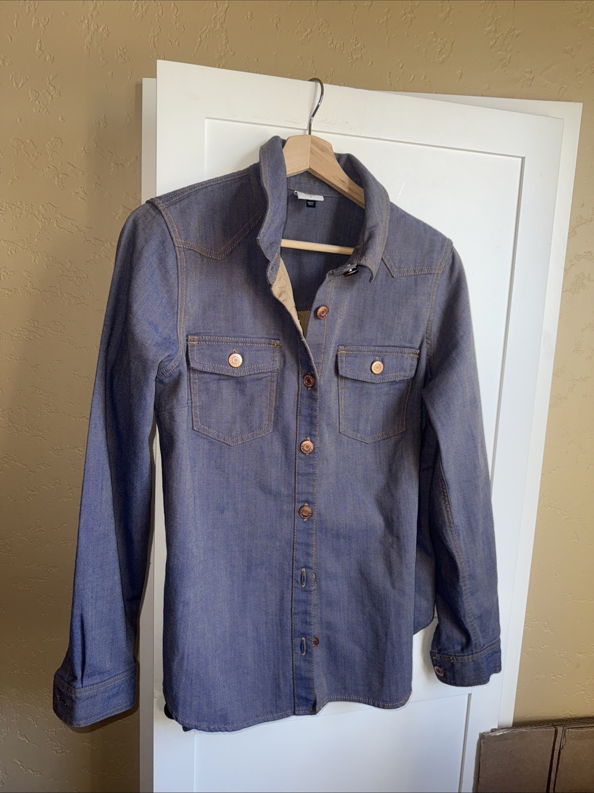 Cabi Workshop Shacket Jacket Button Front Western… - image 3