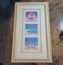 M. Wiscombe 'At the Shore' Framed Print Nautical Beach Palm Tree Ocean anchor