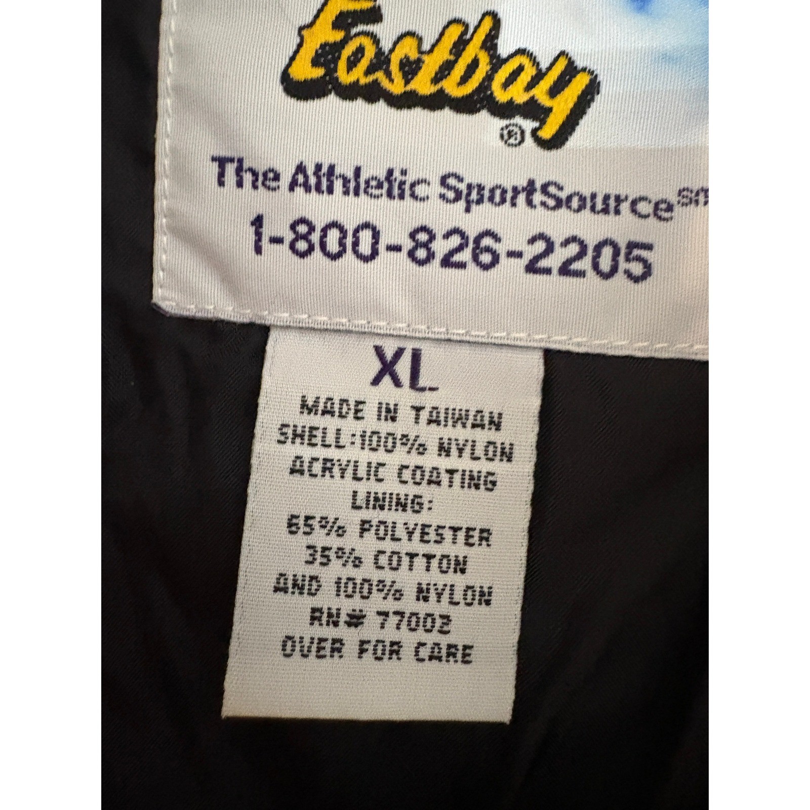 Eastbay Pullover Jacket Black Yellow White XL Vintage 90s Nylon Windbreaker