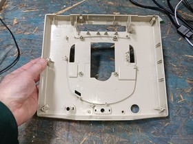 Sega Saturn JAPAN TAN DARK-OFFSET FADE-EMPTY-ROUND HOLE TOP COVER ONLY-INTACT