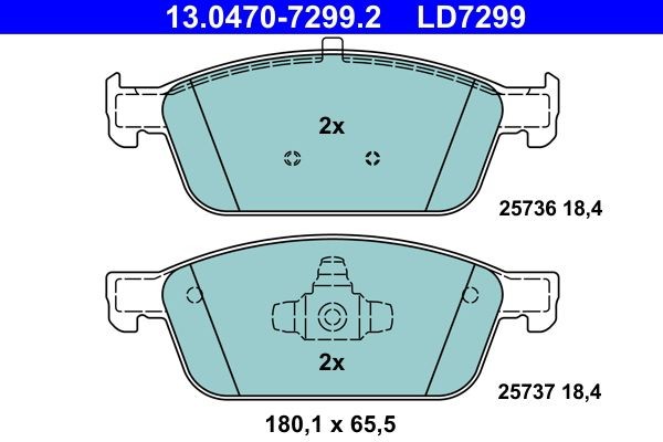 Ate 13.0470-7299.2 Bremsbelagsatz, Scheibenbremse FüR Ford-image