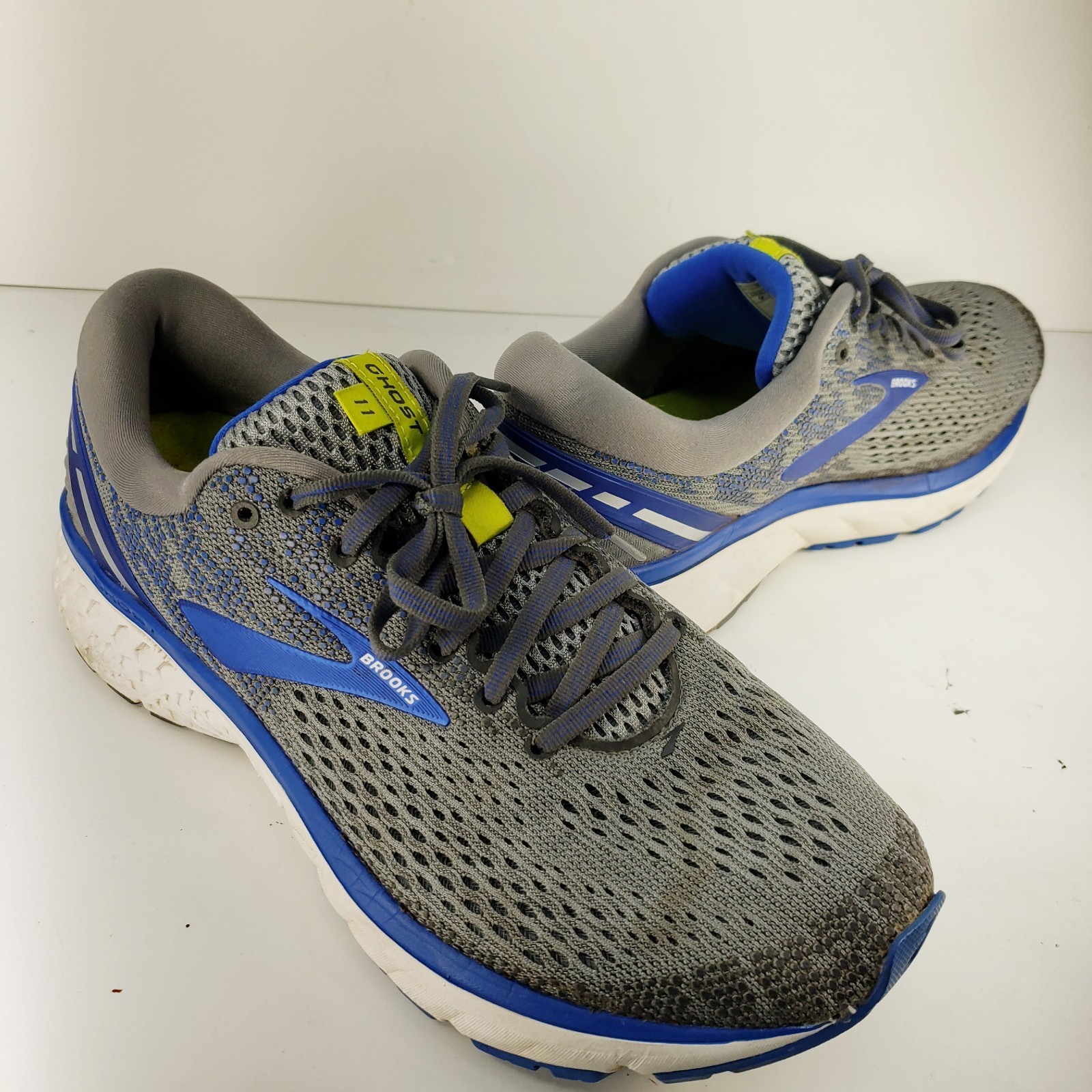 SAOLA Scarpe da corsa Brooks Ghost 11 uomo 9M grigio blu comode ottime condizioni! Suola No Wear