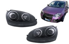 Scheinwerfer für VW Golf 5 V 03-07 Jetta 05-10 GTI R32 Xenon Look Schwarz