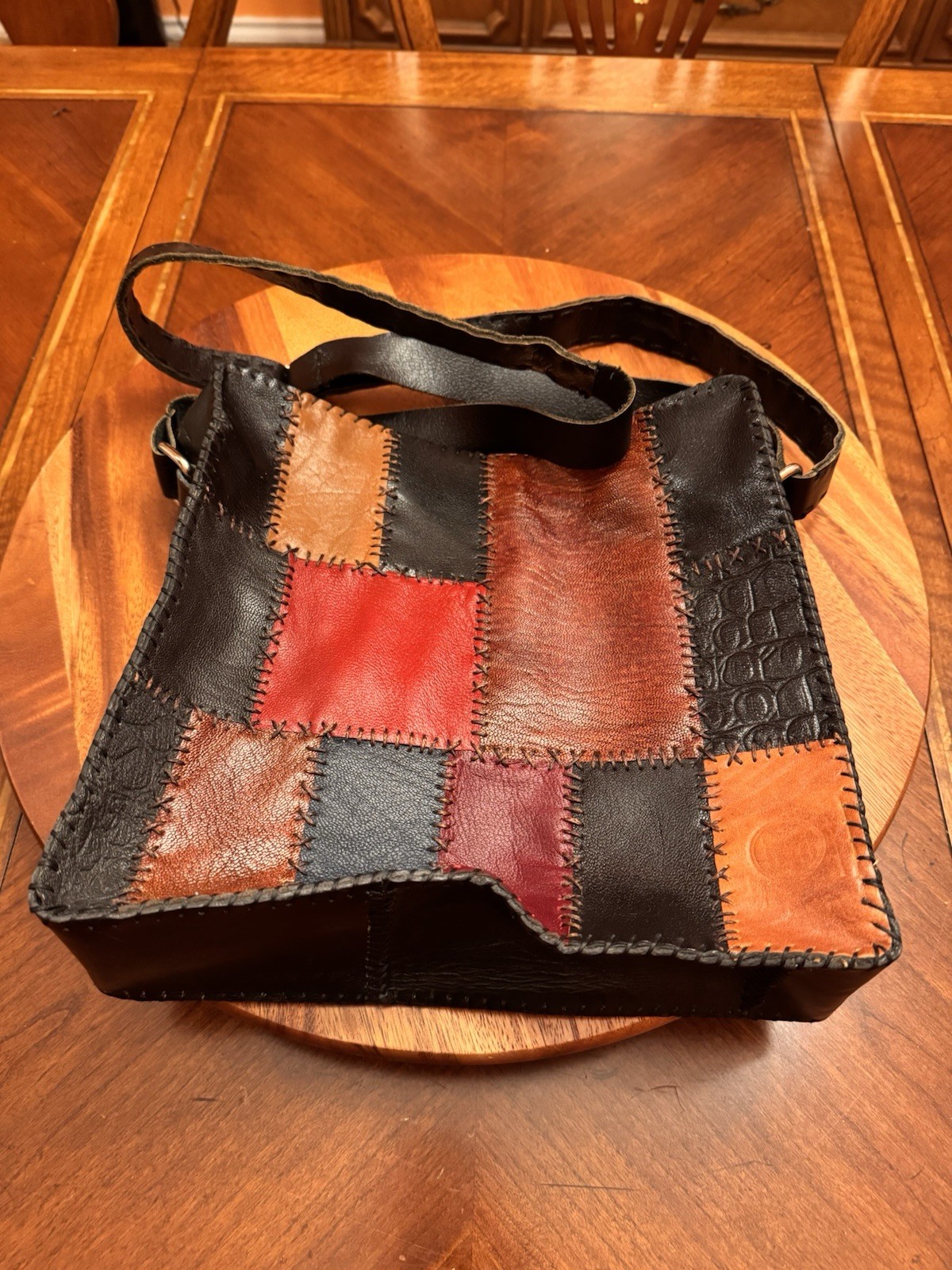 Unbranded Leather Multicolor Patchwork Shoulder C… - image 2