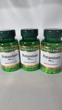 Potassium 99mg 100 Caplets 3 Pack Dietary Supplement Exp: 7/2027