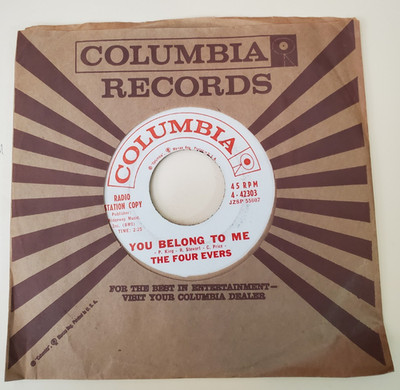 Four-Evers  YOU BELONG TO ME (PROMO DOOWOP 45) #42303 PLAYS VG+ TO VG++