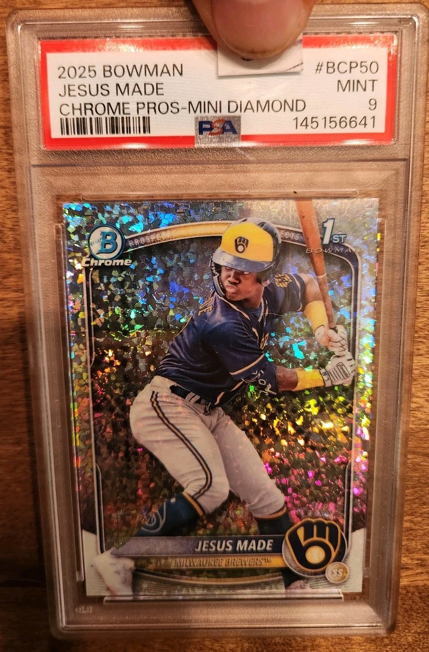 2025 Bowman Chrome Prospects Jesus Made #BCP-50 Mini-Diamond Refractor RC PSA 9