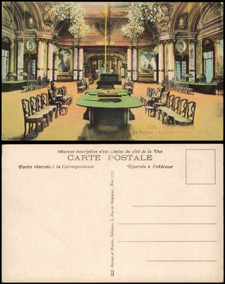 Postcard Monte-Carlo Le Casino. La Salle Schmidt 1922