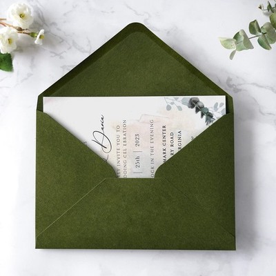 Lot 100 Enveloppes C6 Vert Olive – 114×162 Mm – Idéales Cartes Vœux, Mariage, Invitations & Loisirs Créatifs