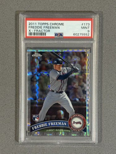 2011 Topps Chrome - Freddie Freeman RC #173 X-Fractor - Atlanta Braves PSA 9