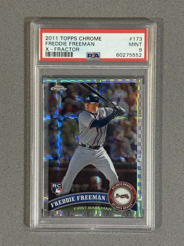 2011 Topps Chrome - Freddie Freeman RC #173 X-Fractor - Atlanta Braves PSA 9