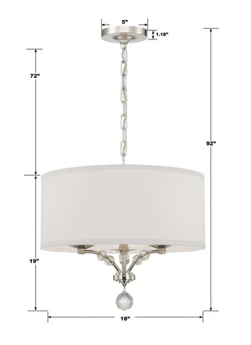 Crystorama Mirage 18" Wide Polished Nickel 3-Light Pendant - Picture 6 of 6
