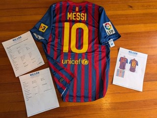 Lionel Leo Messi Match Game Used Worn 2/19/2012 FC Barcelona Shirt Jersey MEARS