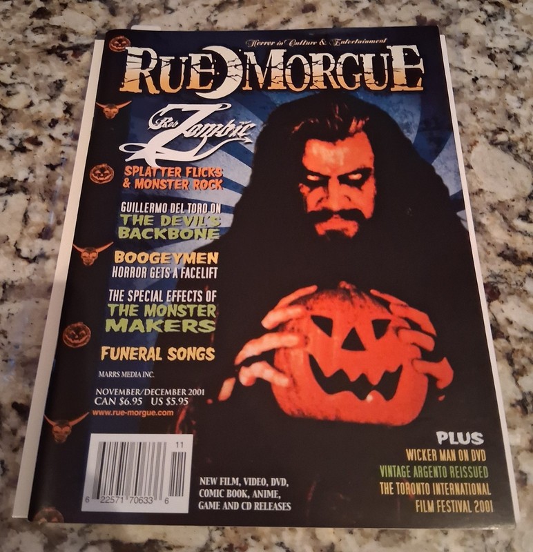 Rue Morgue Magazine November/December 2001 Rob Zombie