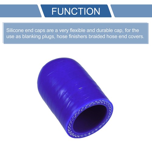 1 Pcs 30mm L 22mm/0.87" ID Blue Car Silicone Rubber Hose End Cap Universal - Picture 4 of 7