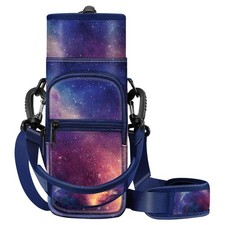 Water Bottle Sling Carrier Bag with Adjustable Strap  Pockets for Hiking