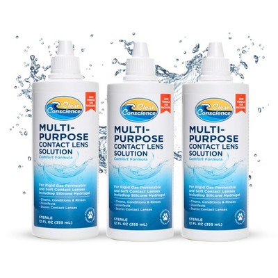 Cruelty-Free Contact Lens Solution 12oz - Multipurpose Cleaner & Sterile Isot...