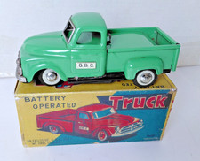 Vintage 1950's Japan Asahi Side Step G.B.C. Pickup Truck Battery Op.Tin ToyW/Box