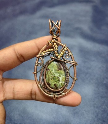 Dragon Bloodstone Pendant Copper Wire Wrapped Pendant Designer Pendant Gemstone