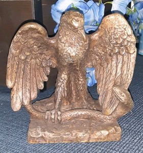 Bald Eagle With Snake Statue Topper 5 Inch 3 Pounds 15 Ounces Nice!!