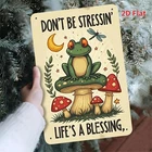 Metal Tin Sign Vintage Green Frog On Mushroom Aluminum Sign 8x12 Funny