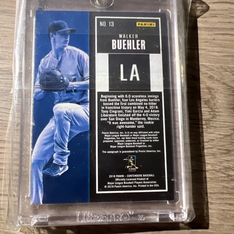 Panini Contenders Walker Buehler 2018 hielo agrietado radiocontrol automático/24 BGS 9,5/10 Pop 1 Foto 2 de 2
